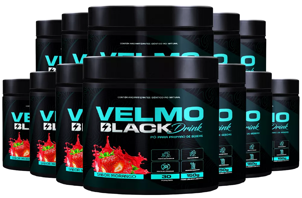 Velmo Black Drink Morango – 12 Potes