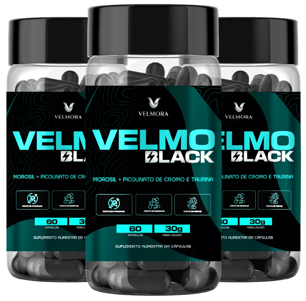 Velmo Black Cápsulas – 3 Potes