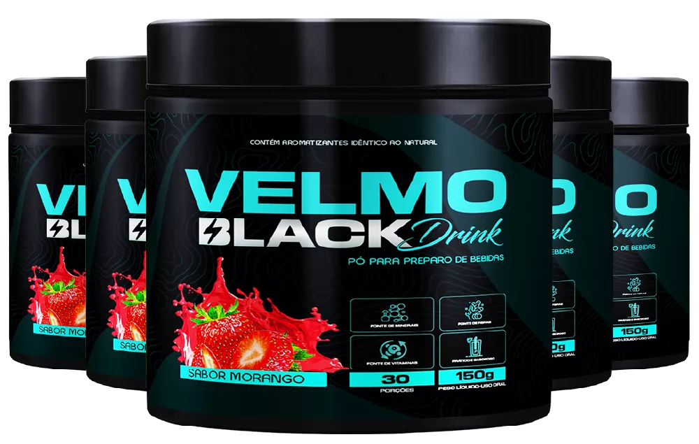 Velmo Black Drink Morango – 5 Potes